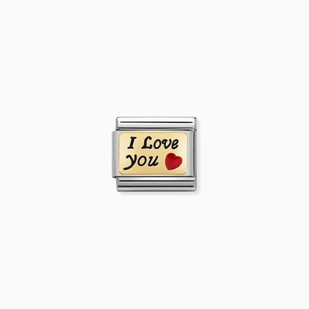 Nomination Gold I Love You Plate with Red Heart Composable Charm
